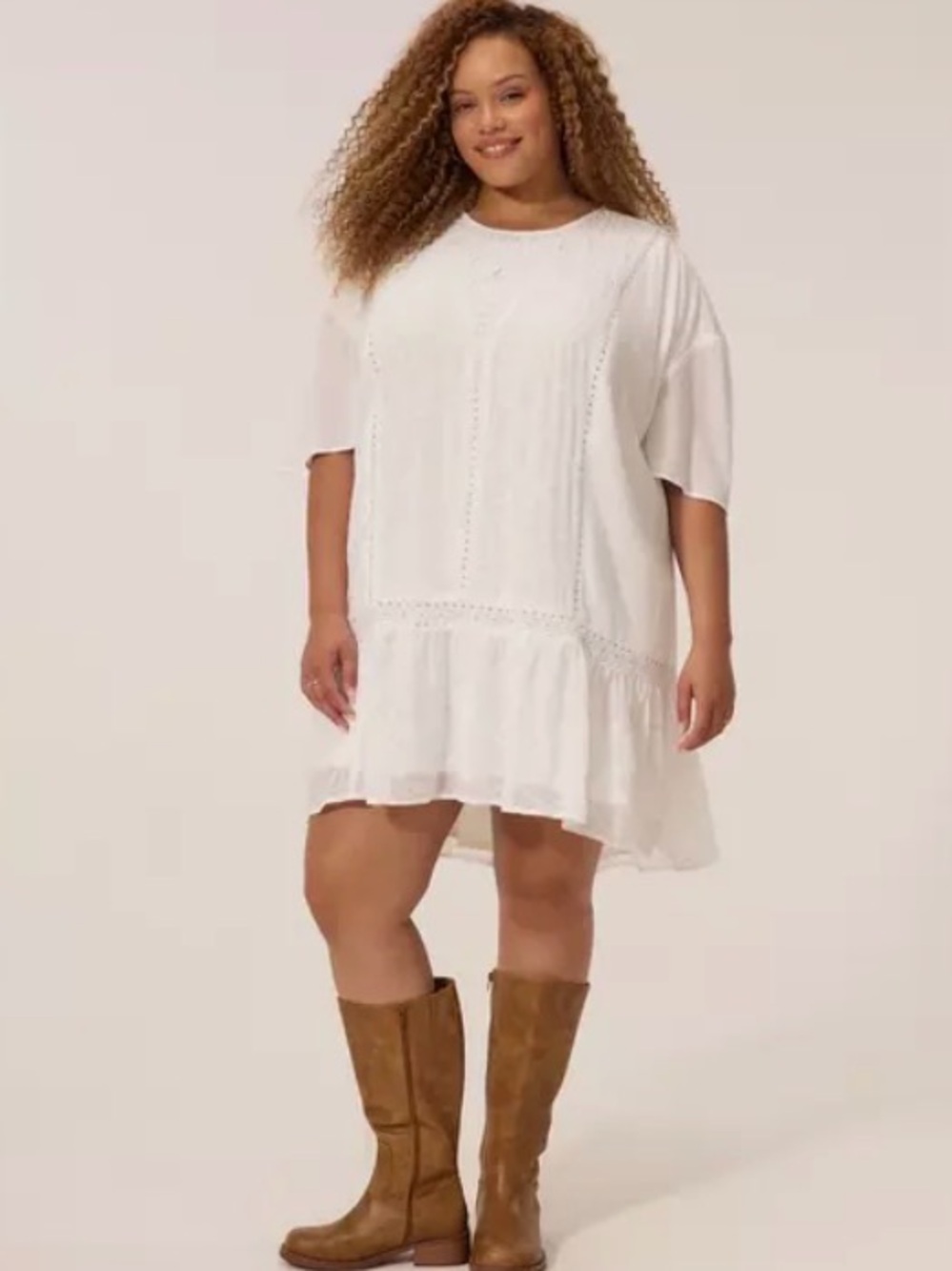 NWT Torrid Festi Embroidered Drop Waist Mini Dress